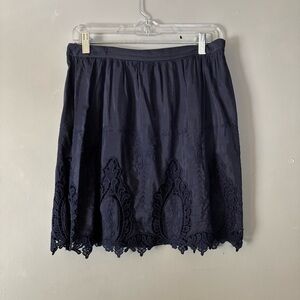 NAF NAF Paris Navy Lace Mini Skirt Lined Women’s Size M / 38